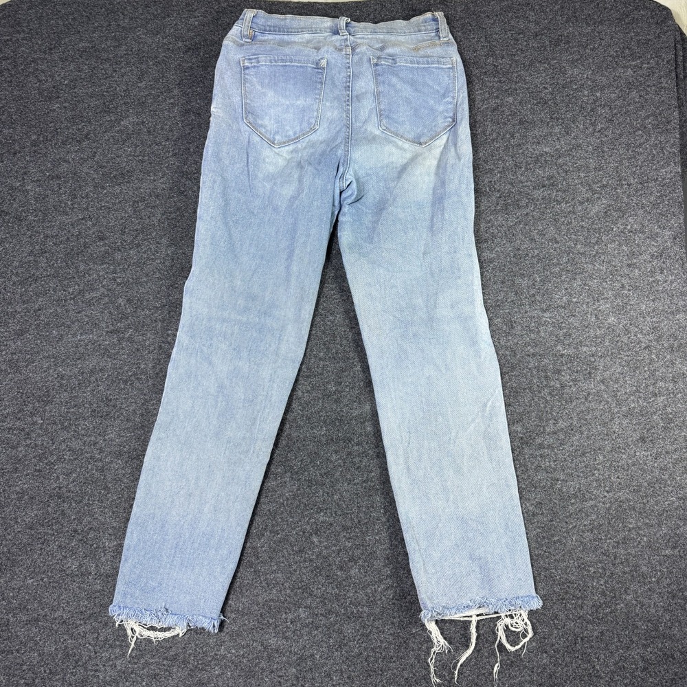 Kensie Skinny Jeans Womens 8/29 Blue Denim Stretch Cotton Distressed Frayed Hem